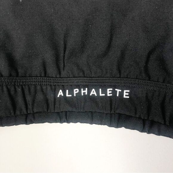 ALPHALETE | Black Mesh Back Sports Bra White Graphic Women’s Size Medium - Picture 4 of 7
